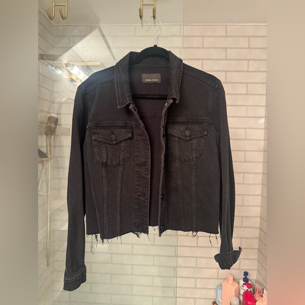 Articles of Society cropped black denim jacket
